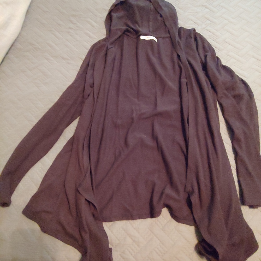 Black hooded sweater